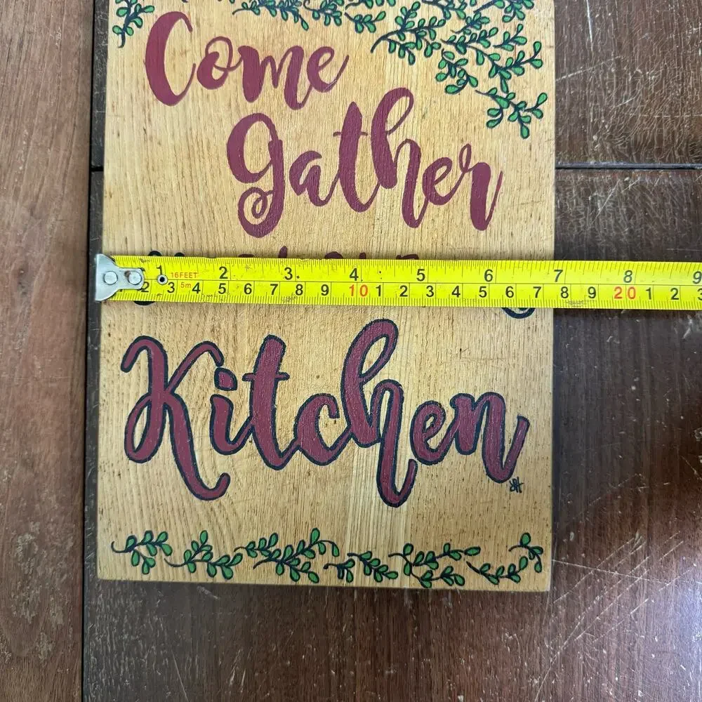Hand painted solid wood cutting board - Come gather in our kitchen Country decor